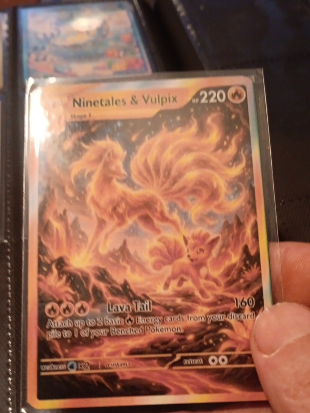 Ninetales & Vulpix Holographic Fire Card - TCG